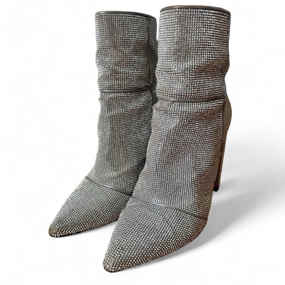 Steve Madden Silver Rhinestone Women's Boots 10